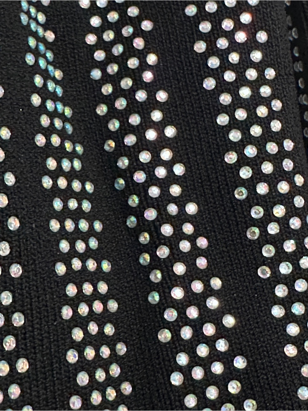 Black Sweater with rhinestone like dots Stripe Detail - Picture 3 of 4
